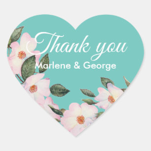 Aquarellfarbene Rose Ballerina Blumenbilder Herz-Aufkleber