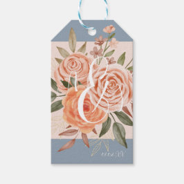 Aquarellfarbene Rose Blumenpfirsichfarben Dusty Bl Geschenkanhänger
