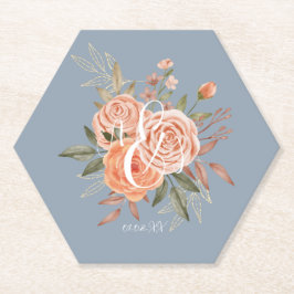 Aquarellfarbene Rose Blumenpfirsichfarben Dusty Bl Untersetzer