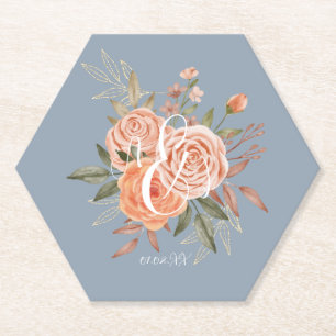 Aquarellfarbene Rose Blumenpfirsichfarben Dusty Bl Untersetzer