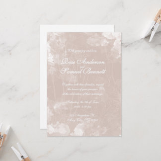 Aquarellfarbene Rose Blumenzehen Einladung