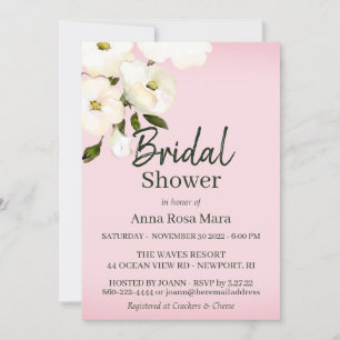 *~* Aquarellfarbene Rose Brautparty Einladung