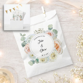 Aquarellfarbene Rose Feiern der Liebe mit Namen Geschenktütchen