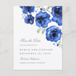 Aquarellfarbene Rose Romantische Save the Date Ankündigungspostkarte