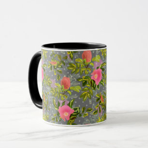 Aquarellfarbene Rose Rosa Blume botanischer Blumen Tasse