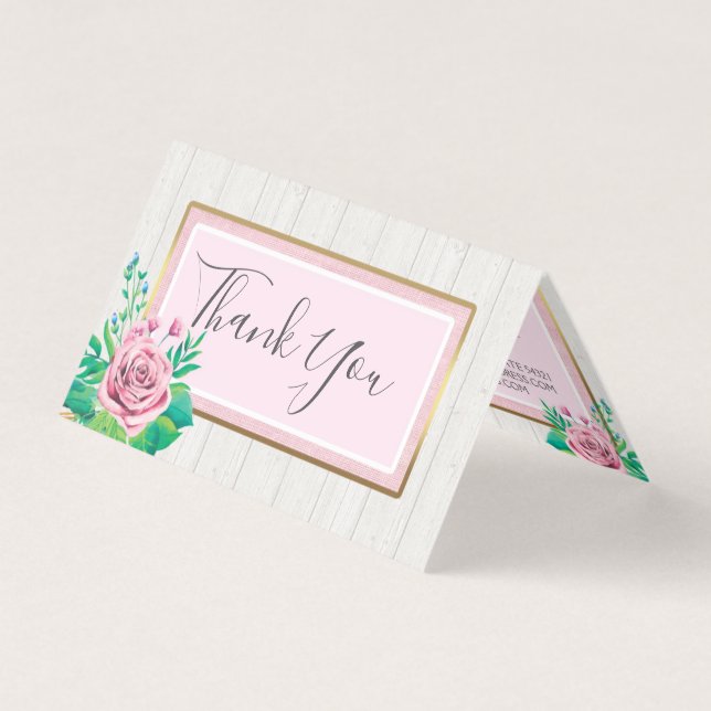 Aquarellfarbene Rose & rustikale Hütte Holz Vielen (Vorderseite)