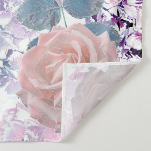 Aquarellfarbene Rose und Hydrangeas. Wandteppich