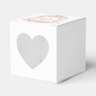 Aquarellfarbene Rose Wappen Taufe Herz Geschenkschachtel