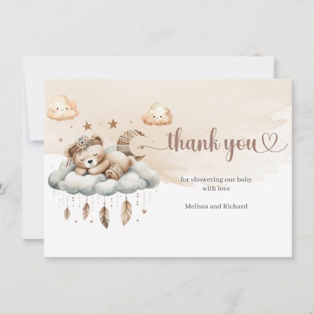 Aquarellfarbene rostige Farben trüben neun geschle Dankeskarte (Vorderseite)