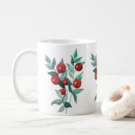 Aquarellfarbene Rote Berries Kaffeetasse