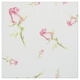 Aquarellfarbene Rote Rosen Handgestrichen Stoff