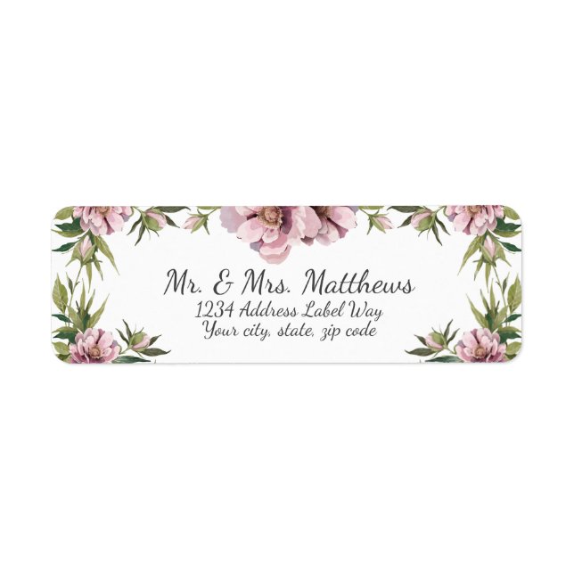 Aquarellfarbene Rücksendeadresse (Vorne)