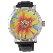 Aquarellfarbene Sonnenblumenmalerei