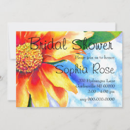 Aquarellfarbene Sonnenblumenmalerei Einladung