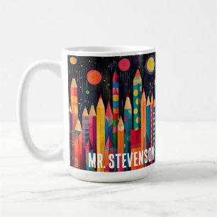 Aquarellfarbene Stifte, Geschenke für Lehrer Kaffeetasse