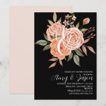 Aquarellfarbene Vintage Pfirsichfarben Rose Hochze