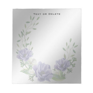 Aquarellfarbene violette Blumen Notepad Notizblock