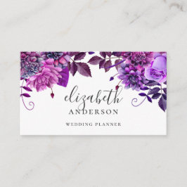 Aquarellfarbene violette Blumen. Violet botanisch  Visitenkarte