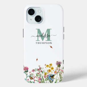 Aquarellfarbene Wildblume Insekten Blumengarten Case-Mate iPhone Hülle