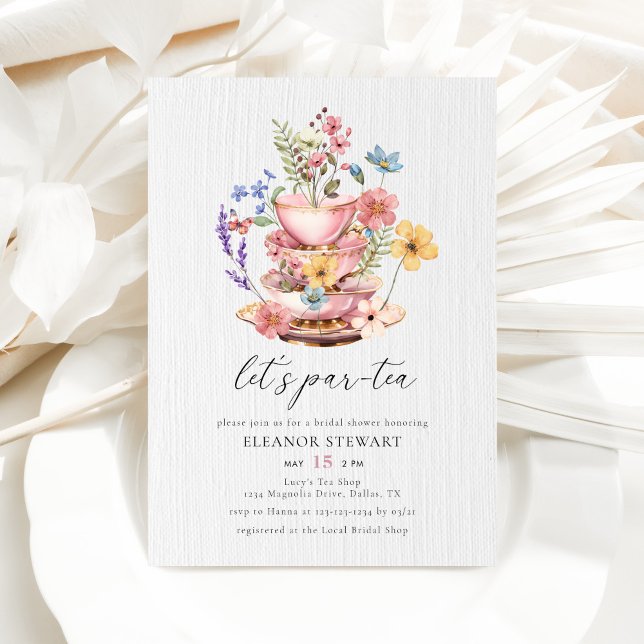 Aquarellfarbene Wildblume Lasse Partea Brautparty Einladung (Von Creator hochgeladen)