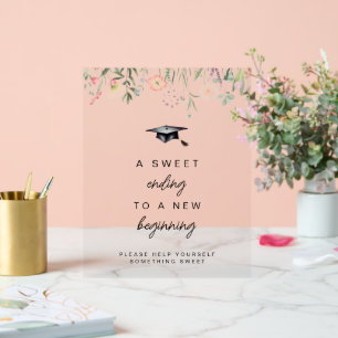 Aquarellfarbene Wildblumen Abschluss Transparentes Acrylschild