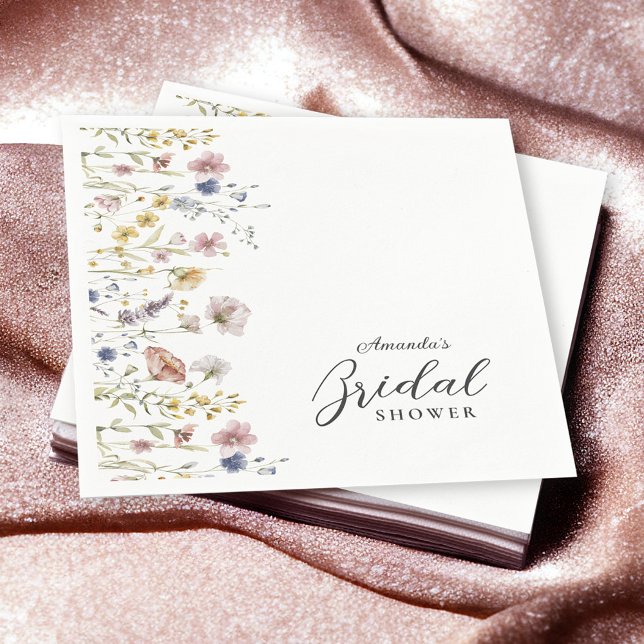 Aquarellfarbene Wildblumen Blumengebirge Brautpart Serviette (Von Creator hochgeladen)