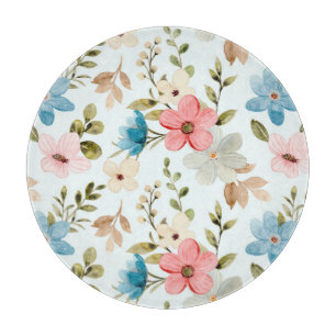 Aquarellfarbene Wildblumen Blumenmuster-67676 Schneidebrett