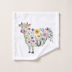 Aquarellfarbene Wildblumen in Form einer Niedliche Badhandtuch Set