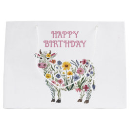 Aquarellfarbene Wildblumen in Form einer Niedliche Große Geschenktüte