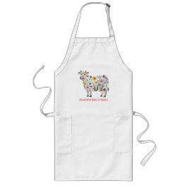 Aquarellfarbene Wildblumen in Form einer Niedliche Lange Schürze