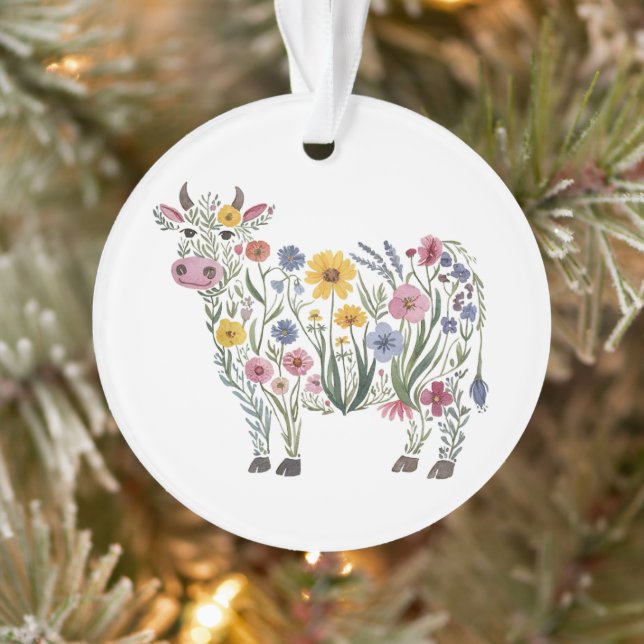 Aquarellfarbene Wildblumen in Form einer Niedliche Ornament (Baum)