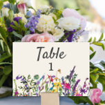 Aquarellfarbene Wildblumen Lila Hochzeit Tischnummer<br><div class="desc">Farbenfrohe Aquarell-Wildblume / auf Elfenbein-Creme und lila botanische Garten Hochzeit Tischnummer. Entwerfen Sie eine für jede Tabelle. Wenden Sie sich an mich,  um Hilfe bei Ihren Anpassungen zu erhalten oder um zusätzliche Matching- oder Koordinierungsstellen von Zazzle-Produkten für Ihre Veranstaltung(en) anzufordern.</div>