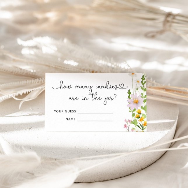 Aquarellfarbene Wildblumen schätzen die Anzahl der Begleitkarte (Von Creator hochgeladen)