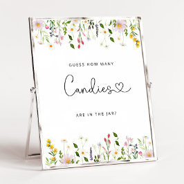 Aquarellfarbene Wildblumen schätzen die Anzahl der Poster