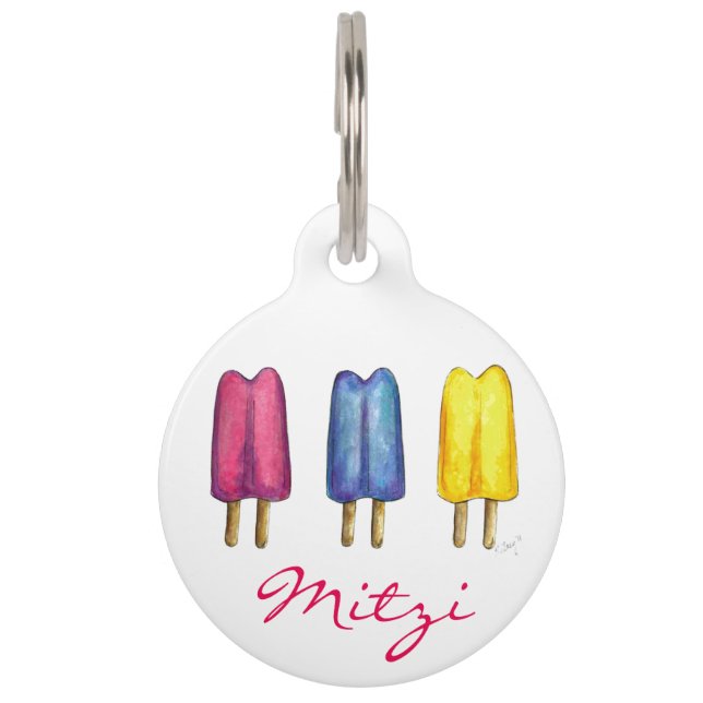Aquarellfarbene Zweifarben Pop Popsicles Popsicles Tiermarke (Vorderseite)
