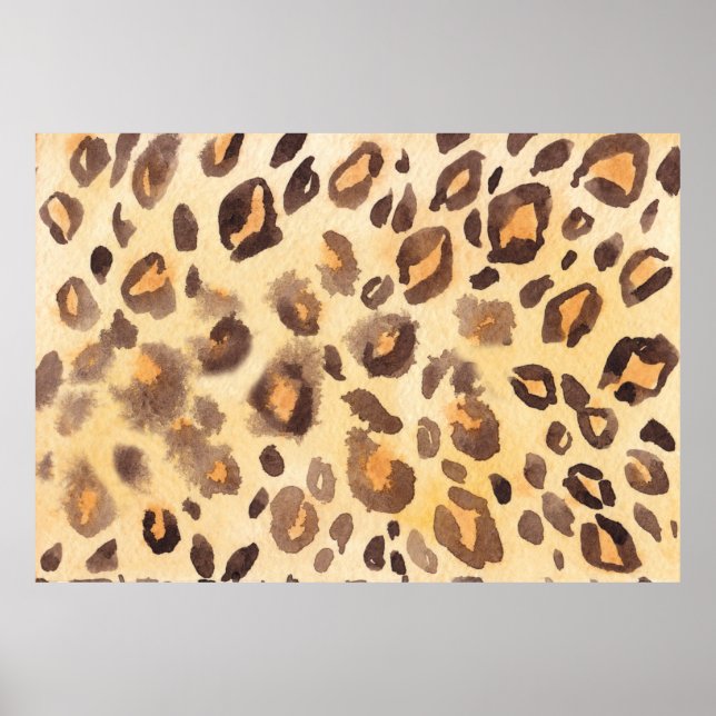 Aquarellfarbener abstrakter Hintergrund der Leopar Poster (Vorne)