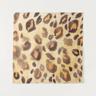 Aquarellfarbener abstrakter Hintergrund der Leopar Wandteppich