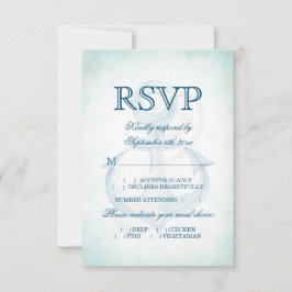 Aquarellfarbener Ankerstrand Hochzeitsmahl Auswahl RSVP Karte