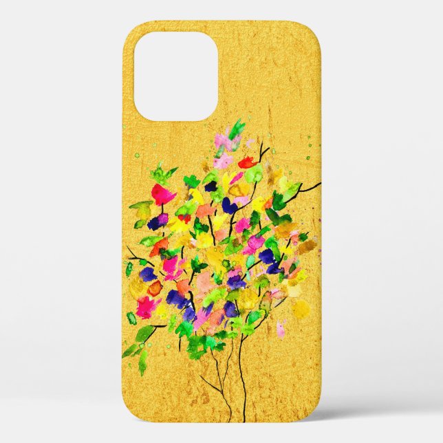 Aquarellfarbener Baum Case-Mate iPhone Hülle (Rückseite)