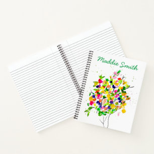 Aquarellfarbener Baum Notizbuch