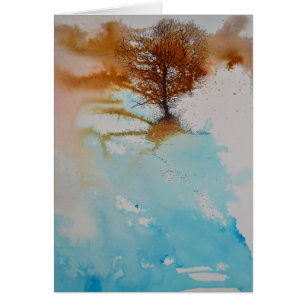 Aquarellfarbener Baum Vielen Dank