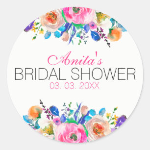 Aquarellfarbener Bouquet Runder Aufkleber