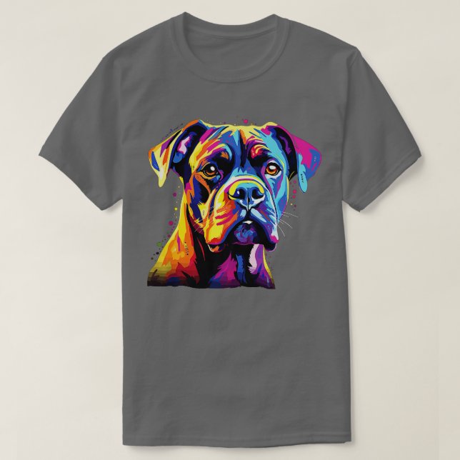 Aquarellfarbener Boxer-Hund Premium T-Shirt (Design vorne)