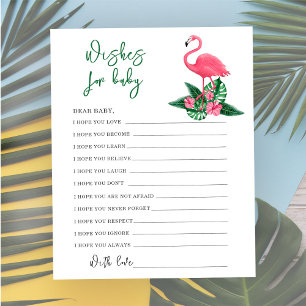 Aquarellfarbener Flamingo - Wünsche für das Baby