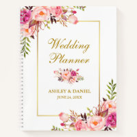 Aquarellfarbener Goldrosa Blütendecker Hochzeitspl