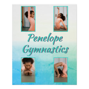 Aquarellfarbener Individuelle Name, Sport und Foto Poster