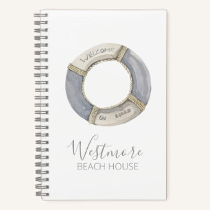 Aquarellfarbener Lebensraum Beach House Notizbuch