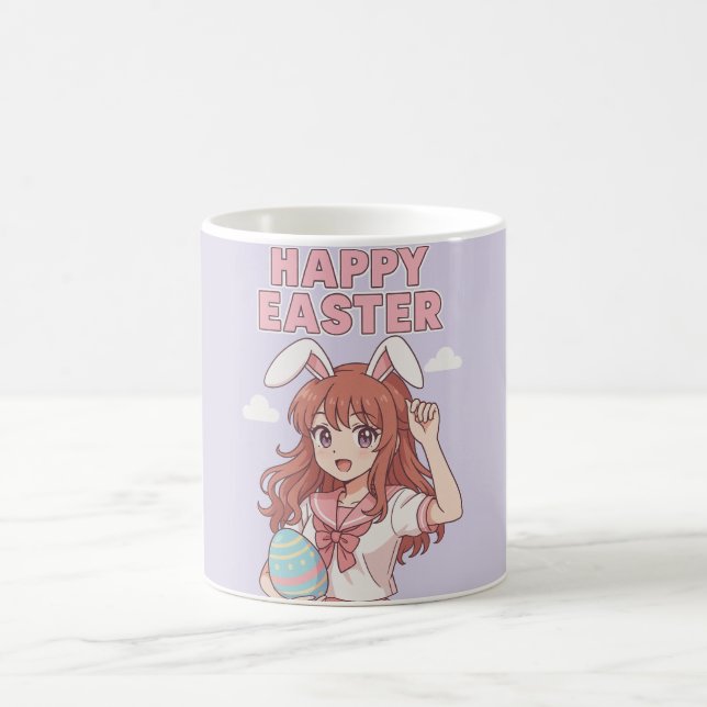 Aquarellfarbener Osterhase Bunny Kaffeetasse (Mittel)