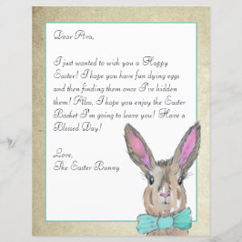 Aquarellfarbener Osterhase Bunny Letter für Ihre K