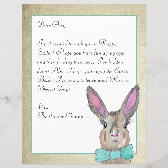 Aquarellfarbener Osterhase Bunny Letter für Ihre K (Vorderseite)